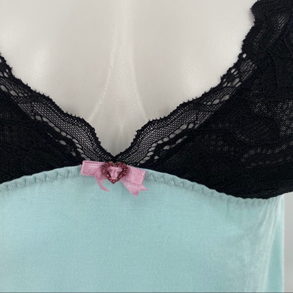 10 E Betsey Johnson Intimates Teal Chemise Nightie Sm - Picture 4 of 9